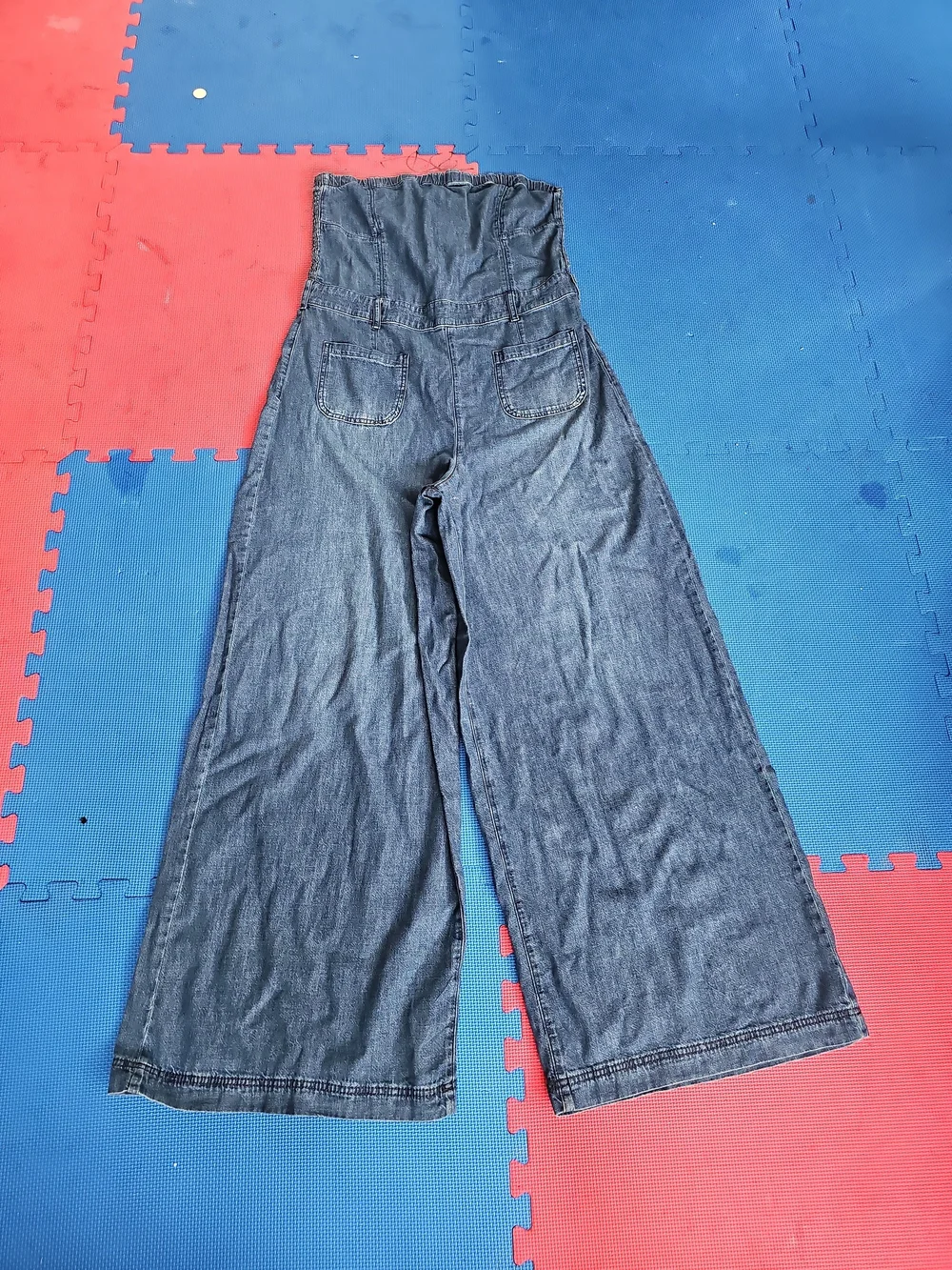 Anthropologie Pilcro Strapless Polished Wide-Leg Jumpsuit Size 14 - Picture 5 of 10